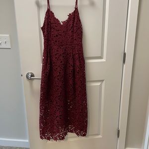 Lace A Line Midi Dress